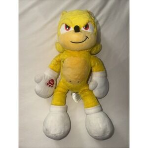 Sonic The Hedgehog 2 Build A Bear Super Sonic Yellow Plush Stuffed BAB, TAILS
